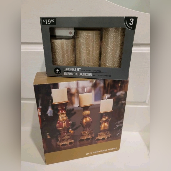 NEW LED 3pk Candles...with remote & Candle holders. - Picture 1 of 4